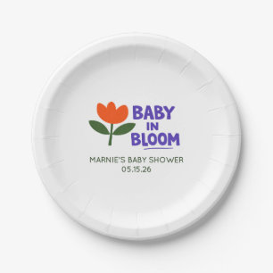 Baby in Bloom Tulpen-Trendy Moderne Babyparty Pappteller