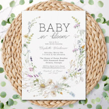 Baby in Bloom Wasserfarbe Wildblume Kinderdusche