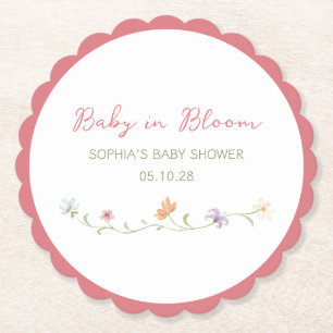 Baby in Bloom Wasserfarben-Blumen Elegant Einfach Untersetzer