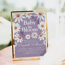 Baby in Bloom Watercolor Daisies and Butterfly Einladung