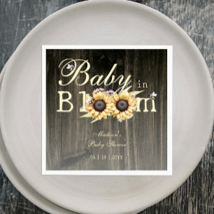 Baby in Bloom Watercolor Sonnenblumendusche Serviette