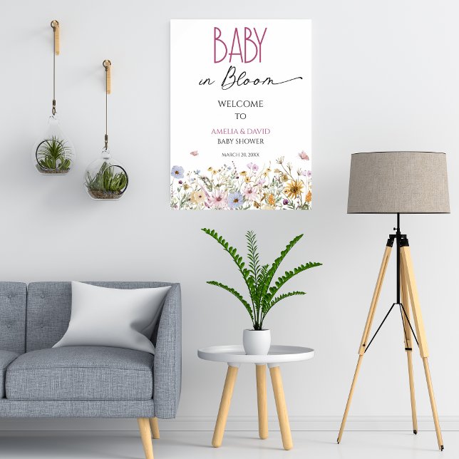 Baby in Bloom Watercolor Wildblume Willkommen Poster (Von Creator hochgeladen)