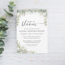 Baby in Bloom | Weiße Blumengrün Kinderdusche