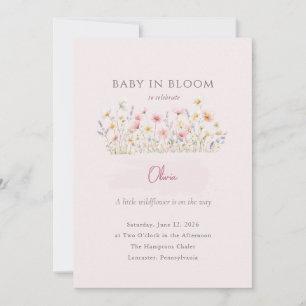 Baby in Bloom Whimsical Wildblumen-Baby-Party Einladung