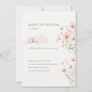 Baby in Bloom Whimsical Wildflower Babyparty Einladung