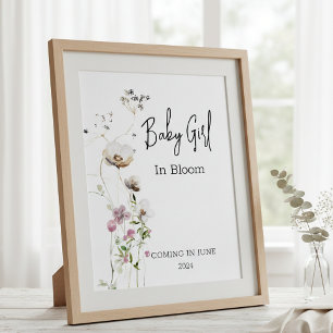 Baby in Bloom Wild Blume Shower Girl Poster