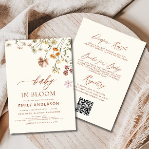 Baby in Bloom Wildblume alles in einer Kinderdusch Einladung