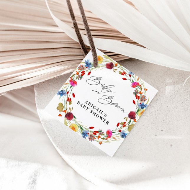 Baby in Bloom Wildblume Baby Dusche Gefallen Geschenkanhänger (Von Creator hochgeladen)