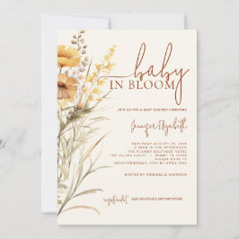 Baby in Bloom Wildblume Babydusche Einladung