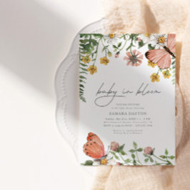 Baby in Bloom Wildblume Babydusche Einladung