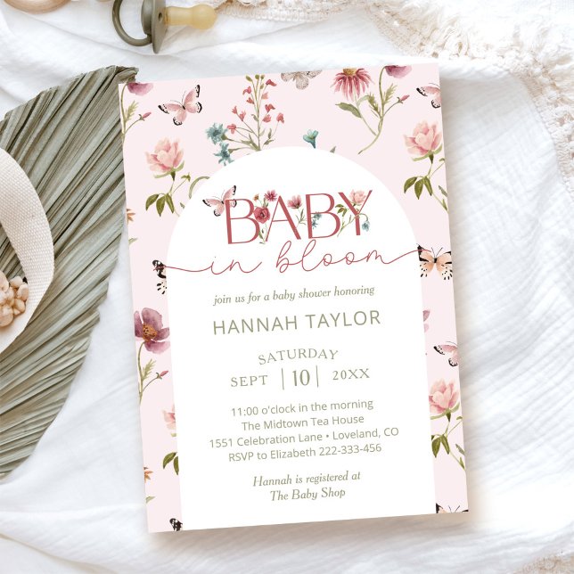 Baby in Bloom Wildblume Babydusche Einladung (Von Creator hochgeladen)