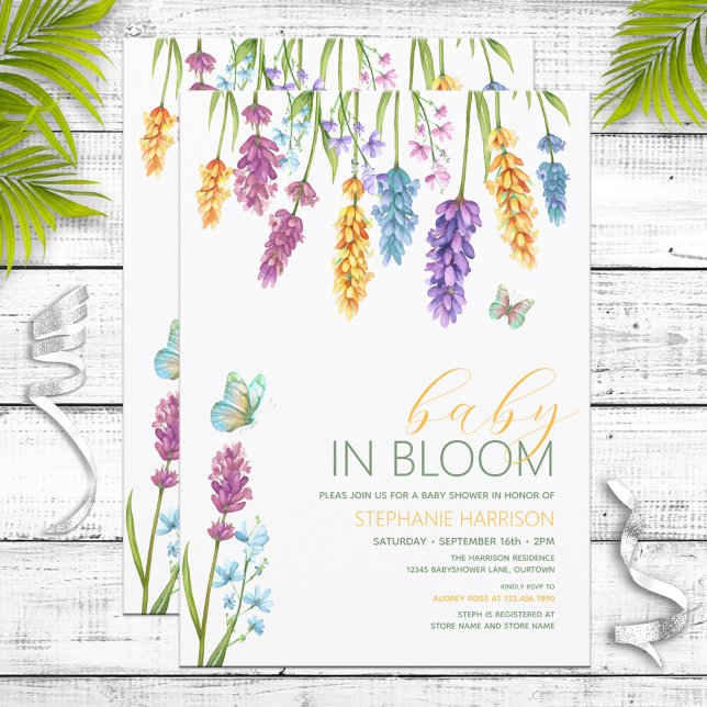Baby in Bloom Wildblume Babydusche Einladung (Von Creator hochgeladen)