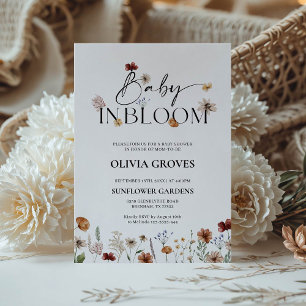 Baby in Bloom Wildblume Babydusche Einladung