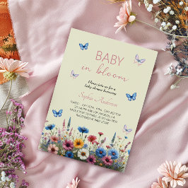 Baby in Bloom Wildblume Babydusche - elegant Einladung