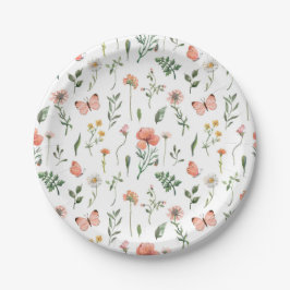 Baby in Bloom Wildblume Babydusche PapierTeller