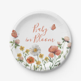 Baby in Bloom Wildblume Babydusche Pappteller