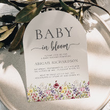 Baby in Bloom Wildblume Beige Arch Babydusche