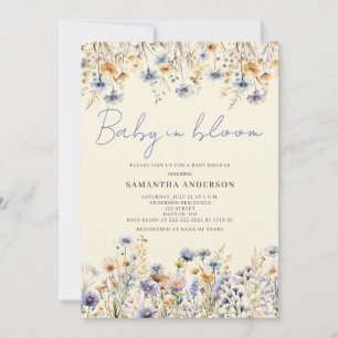 Baby in Bloom Wildblume Bloral Baby Dusche Einladung