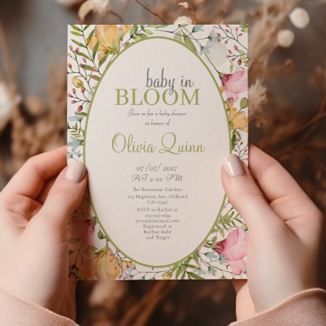 Baby in Bloom Wildblume Bloral Baby Dusche Einladung (Von Creator hochgeladen)