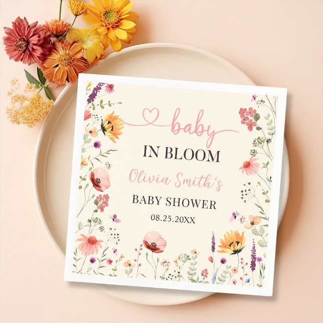 Baby in Bloom Wildblume Bloral Baby Dusche Serviette (Von Creator hochgeladen)