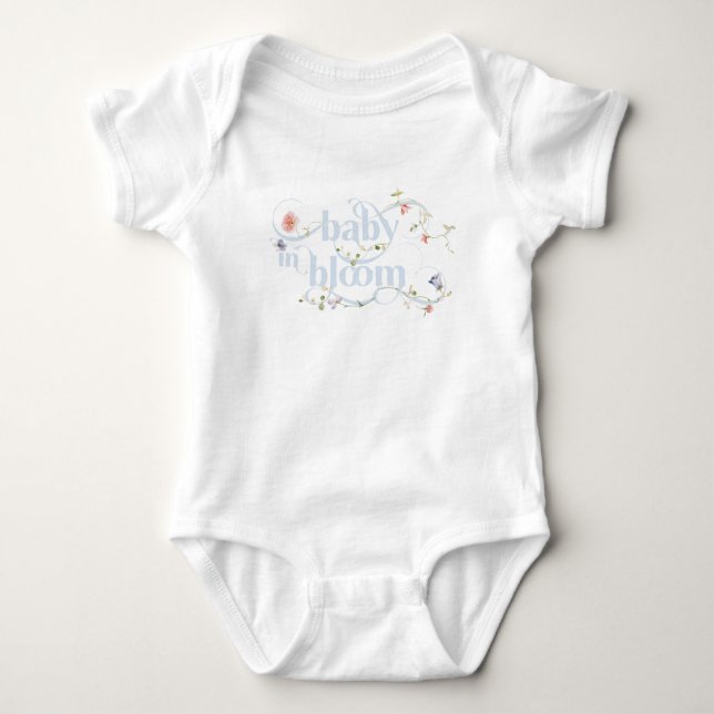 Baby in Bloom Wildblume Blue Boy Baby Dusche Strampler (Vorderseite)
