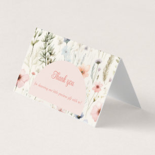 Baby in Bloom Wildblume Blumenschmuck Danke Visitenkarten