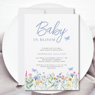 Baby in Bloom Wildblume Boy's Baby Shower Einladung