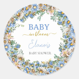 Baby in Bloom Wildblume Elegante Baby-Dusche Runder Aufkleber