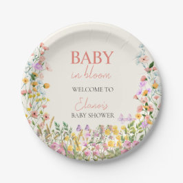 Baby in Bloom Wildblume Elegante Babydusche Pappteller