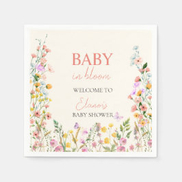 Baby in Bloom Wildblume Elegante Babydusche Serviette