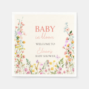 Baby in Bloom Wildblume Elegante Babydusche Serviette