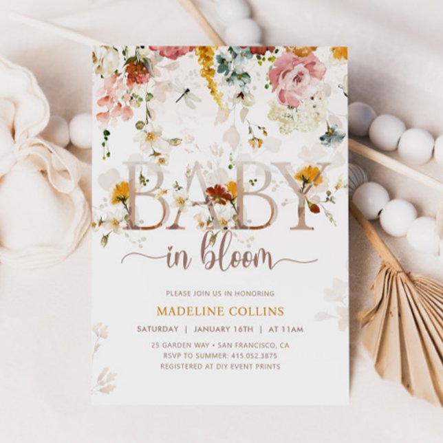 Baby in Bloom Wildblume Garden Kinderdusche Einladung (Von Creator hochgeladen)