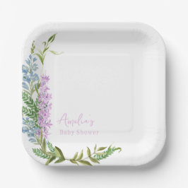 Baby in Bloom Wildblume Garden Kinderdusche Pappteller