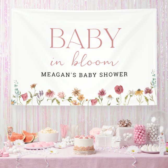 Baby in Bloom Wildblume Girl Baby Dusche Banner (Party)