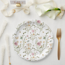 Baby in Bloom Wildblume Girl Babydusche Pappteller