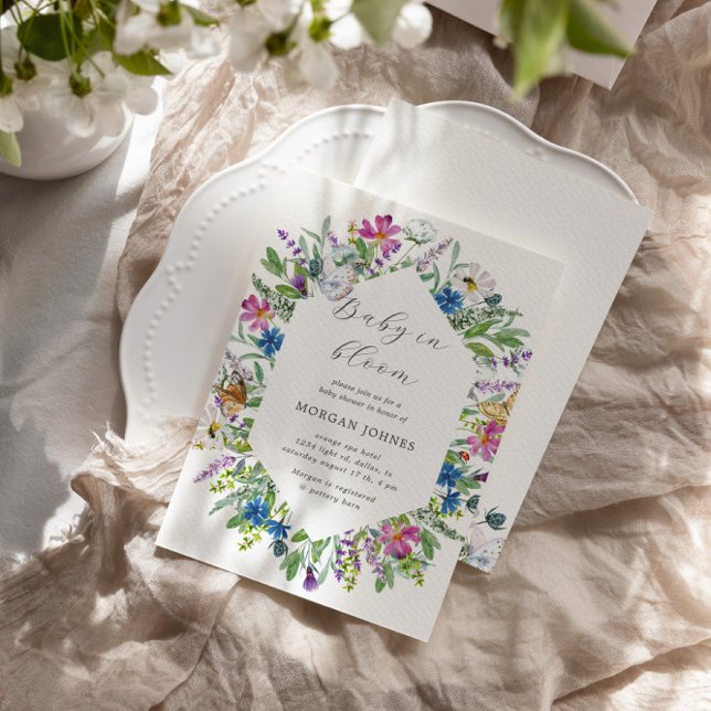 Baby in Bloom Wildblume Kinderdusche einladen (Von Creator hochgeladen)