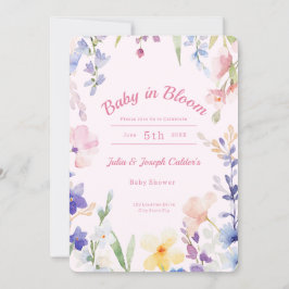 Baby in Bloom Wildblume Kinderdusche Einladung