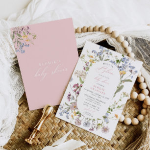 Baby in Bloom Wildblume Kinderdusche Einladung