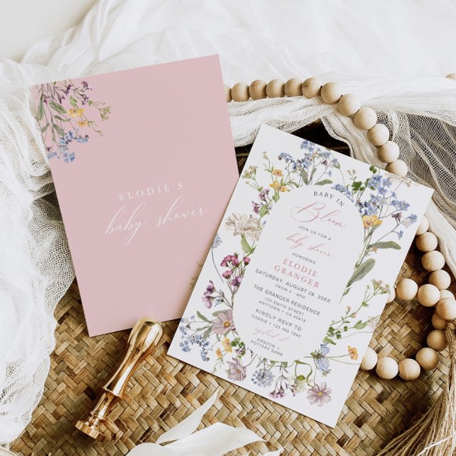 Baby in Bloom Wildblume Kinderdusche Einladung (Von Creator hochgeladen)