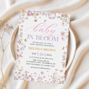 Baby in Bloom Wildblume Kinderdusche Einladung