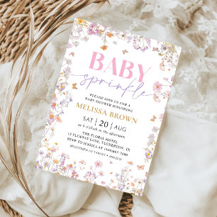 Baby in Bloom Wildblume Kinderdusche Einladung