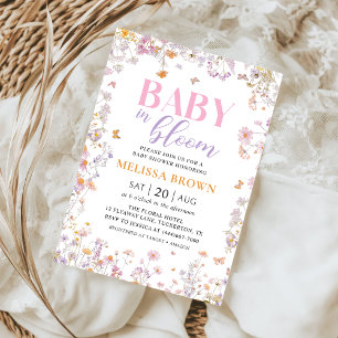 Baby in Bloom Wildblume Kinderdusche Einladung