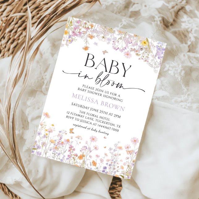 Baby in Bloom Wildblume Kinderdusche Einladung (Von Creator hochgeladen)