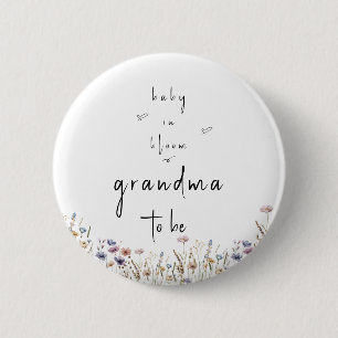 Baby in Bloom Wildblume Kinderdusche Großmutter Button