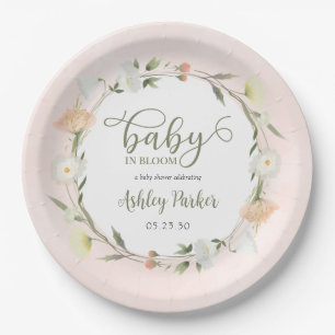 Baby in Bloom Wildblume Kinderdusche Pappteller