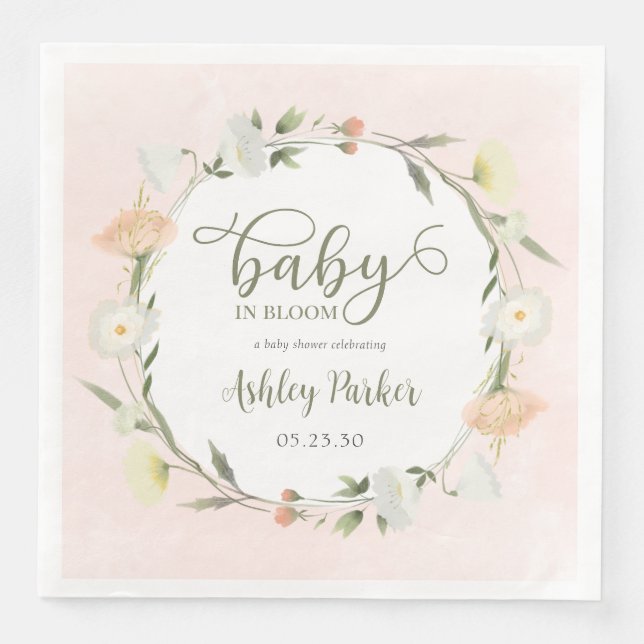 Baby in Bloom Wildblume Kinderdusche Serviette (Vorderseite)