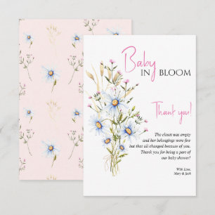 Baby in Bloom Wildblume Kinderdusche Vielen Dank Dankeskarte