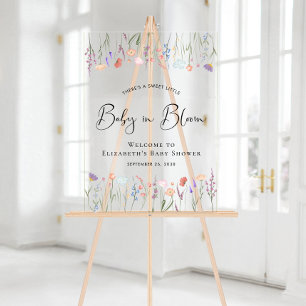 Baby in Bloom Wildblume Kinderdusche Willkommen Acrylschild