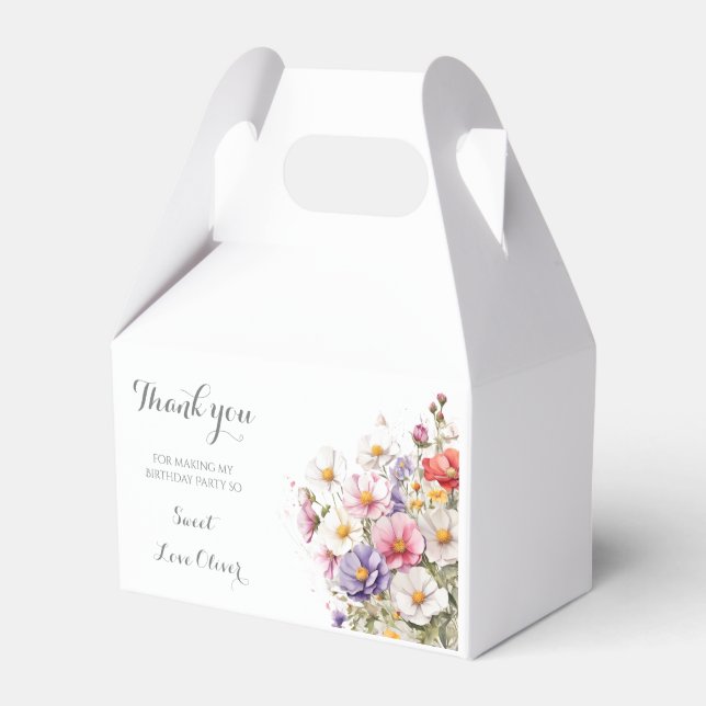 Baby in Bloom Wildblume Lilac Babydusche Geschenkschachtel (Vorderseite)