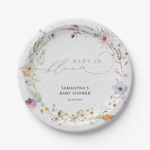 Baby in Bloom Wildblume Niedlich Baby Dusche Pappteller